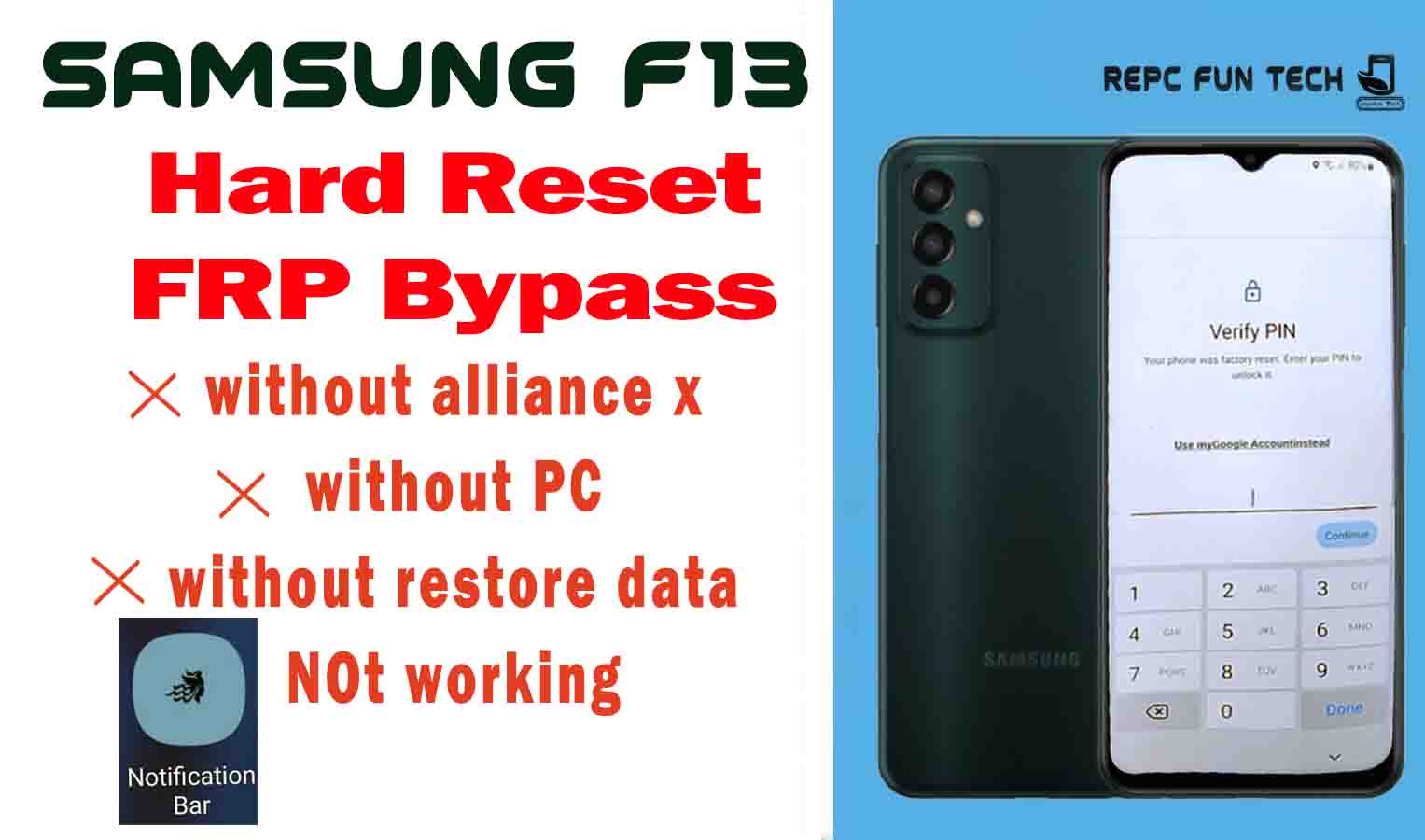 Samsung galaxy f13 frp unlock without pc